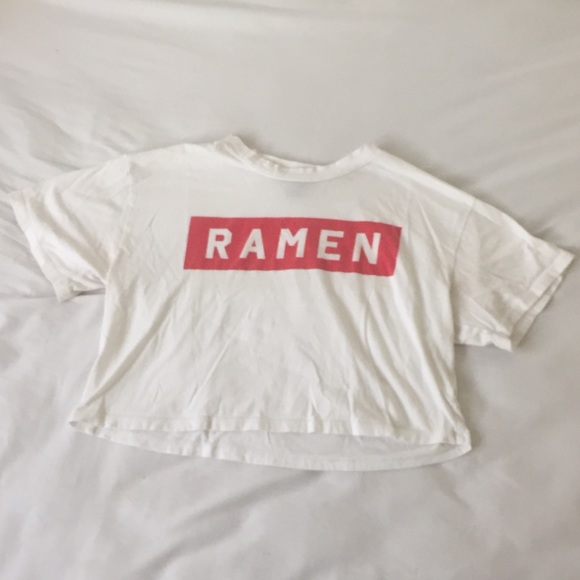 ⚠️FOREVER 21 white ramen crop top graphic tee - Picture 4 of 8